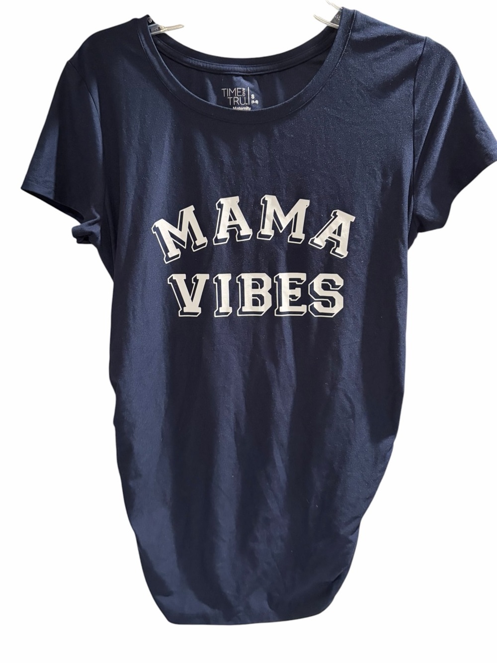 Time and Tru Navy Short-Sleeve "Mama Vibes" Graphic Tee